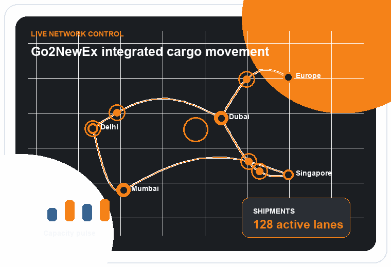 Animated Go2Newex logistics network dashboard